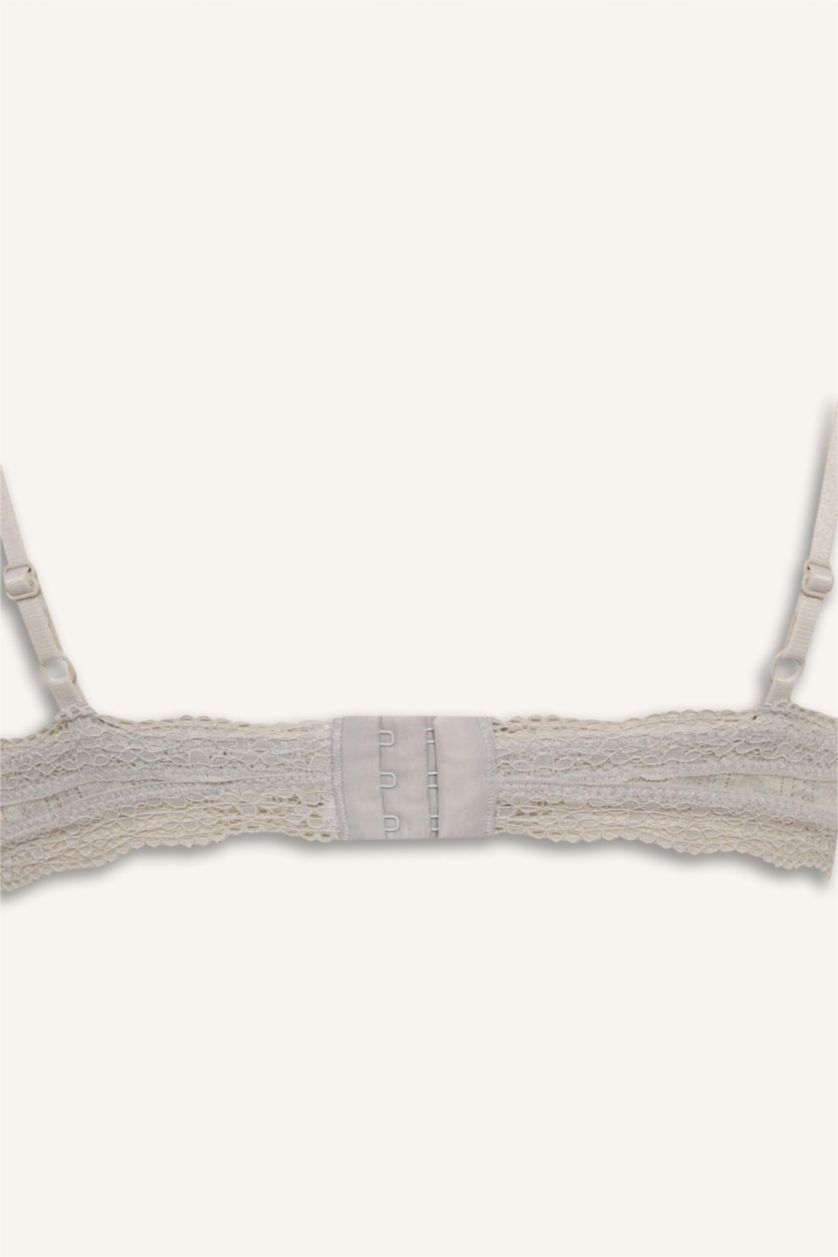 Женщины Серый меланж Fall in Love с кружевом Со съемными вкладышами Съемная подкладка без косточек Бралетт