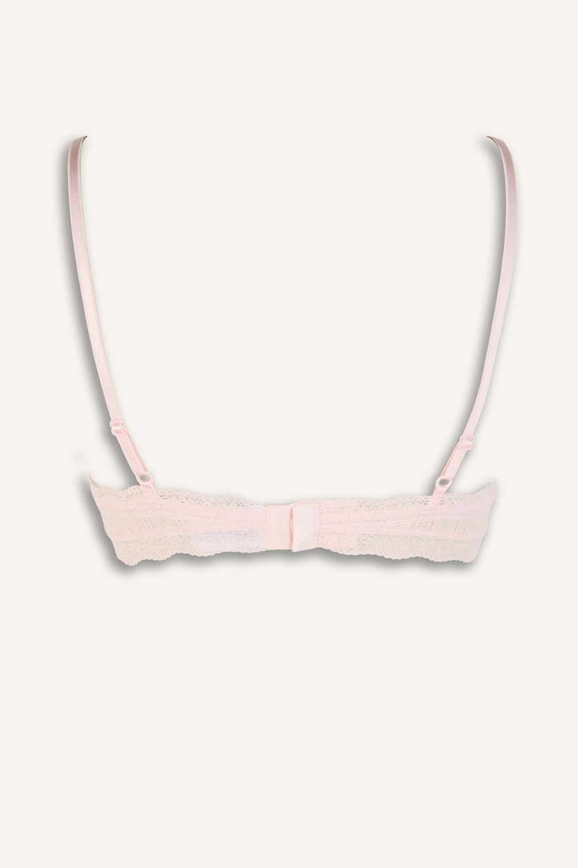 Women Light Pink Fall in Love With Lace Bra