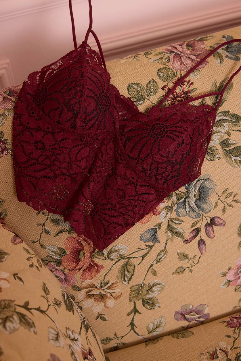 WOMAN Bordeaux Lace Padded Bra