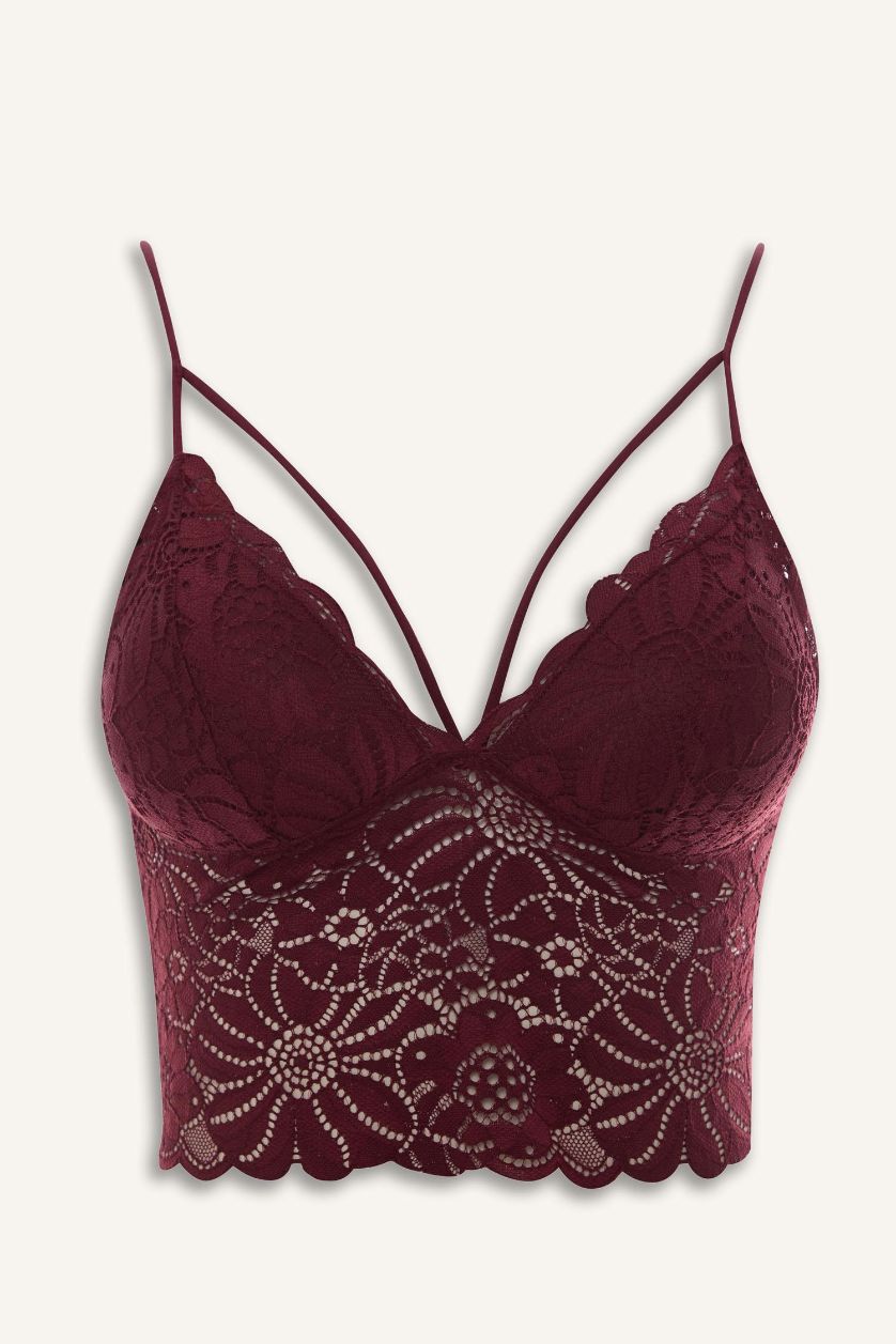 WOMAN Bordeaux Lace Padded Bra