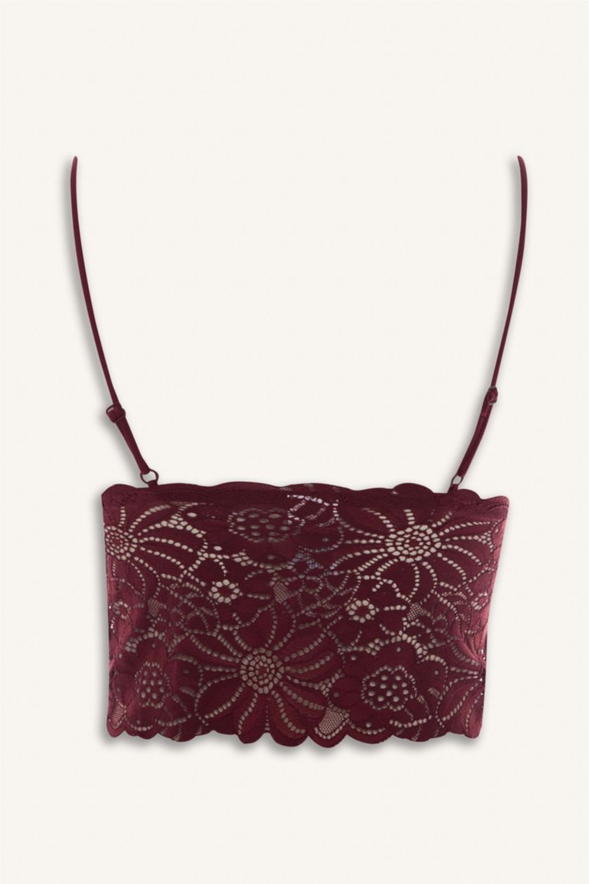 WOMAN Bordeaux Lace Padded Wireless Bralette