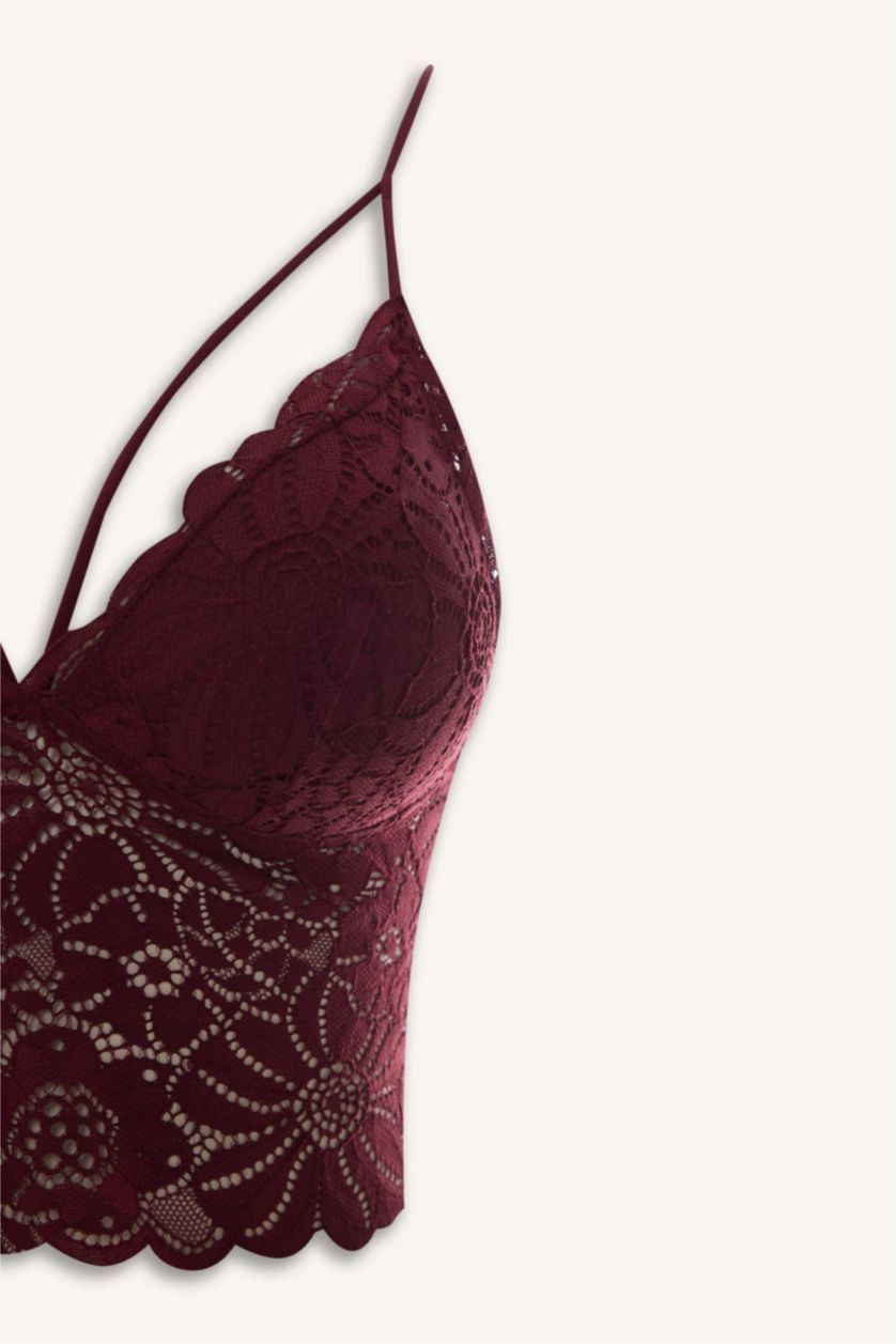 WOMAN Bordeaux Lace Padded Wireless Bralette