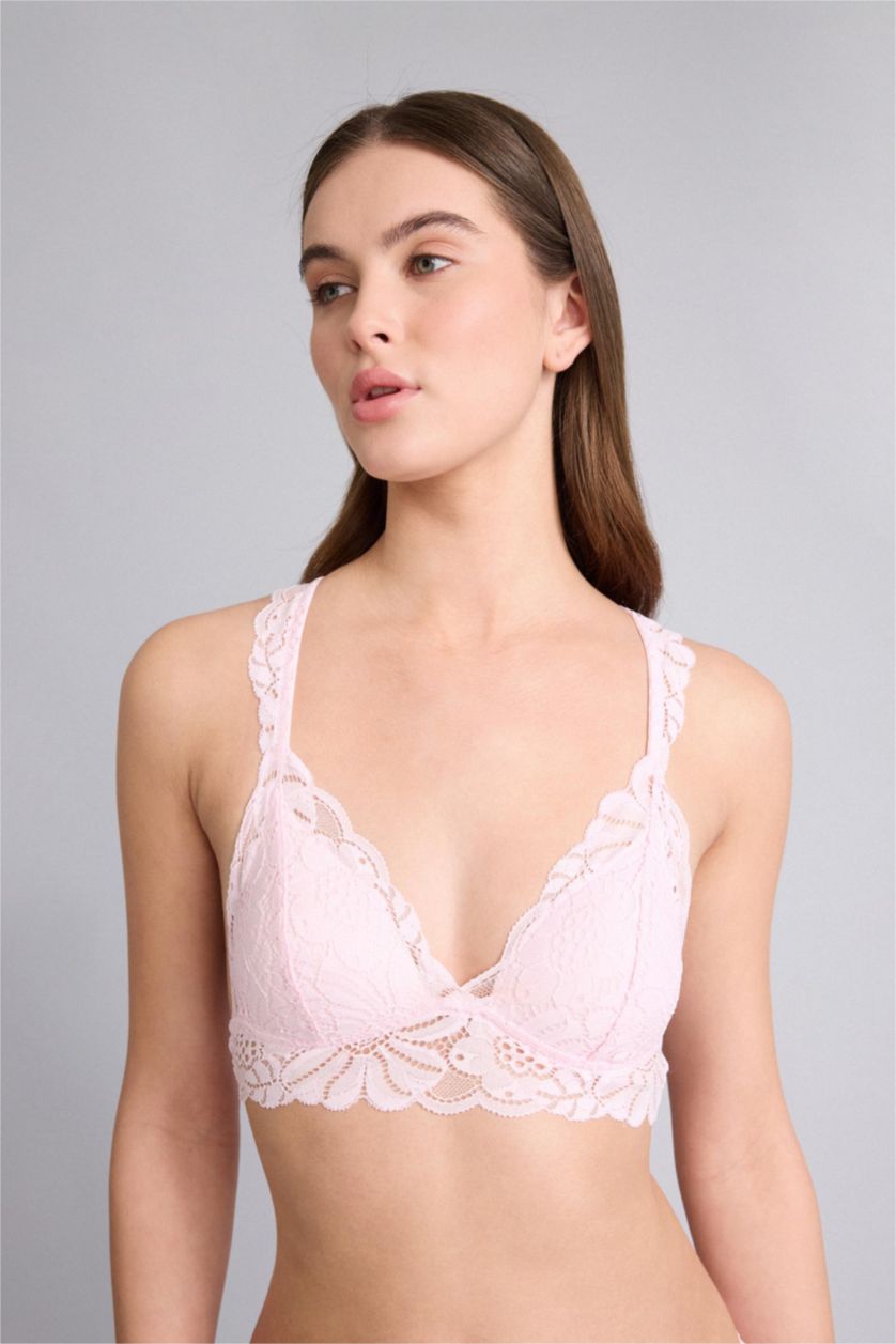 WOMAN Light Pink Lace Covered Padded Bra