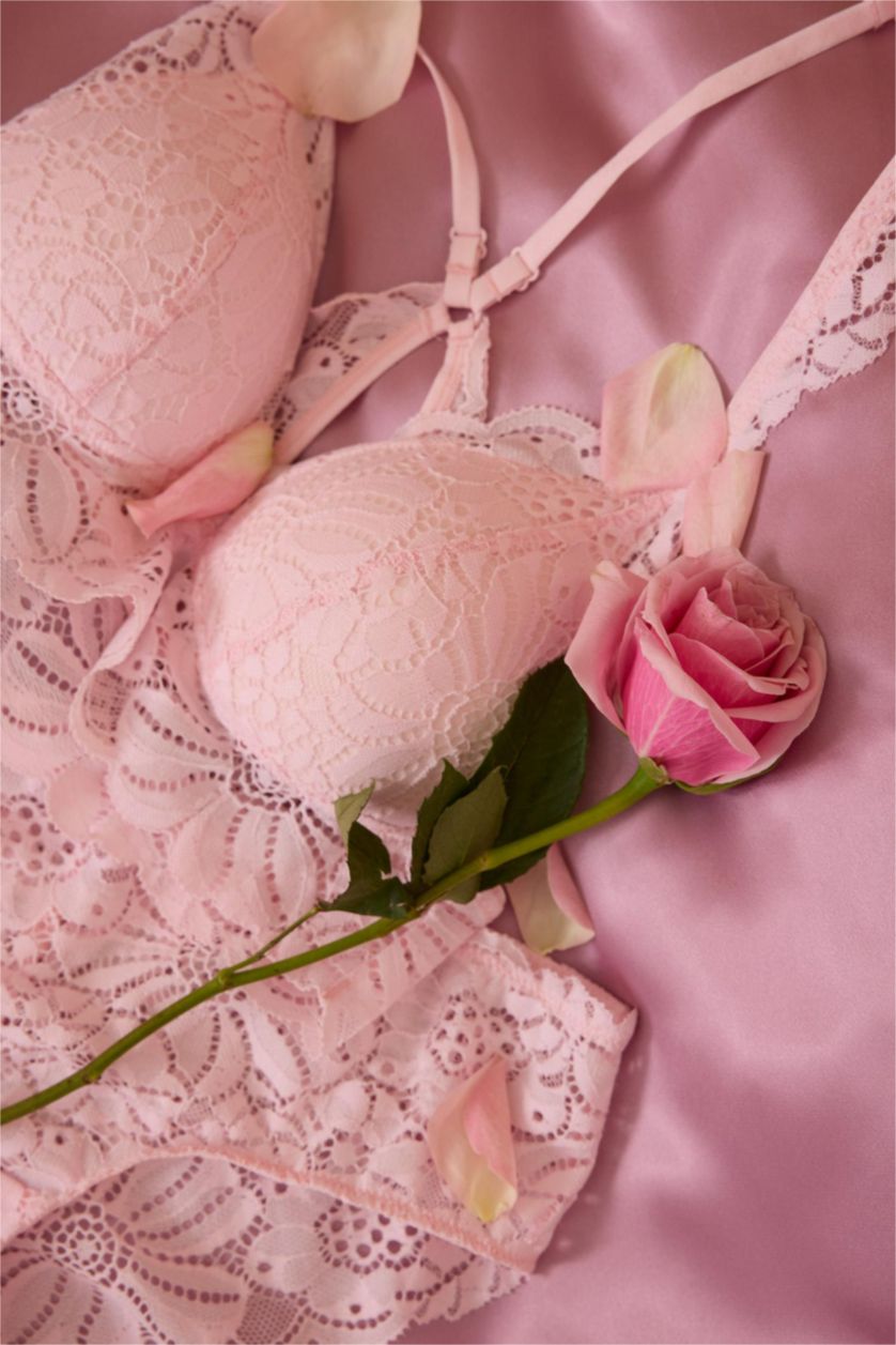 WOMAN Light Pink Lace Covered Padded Bra