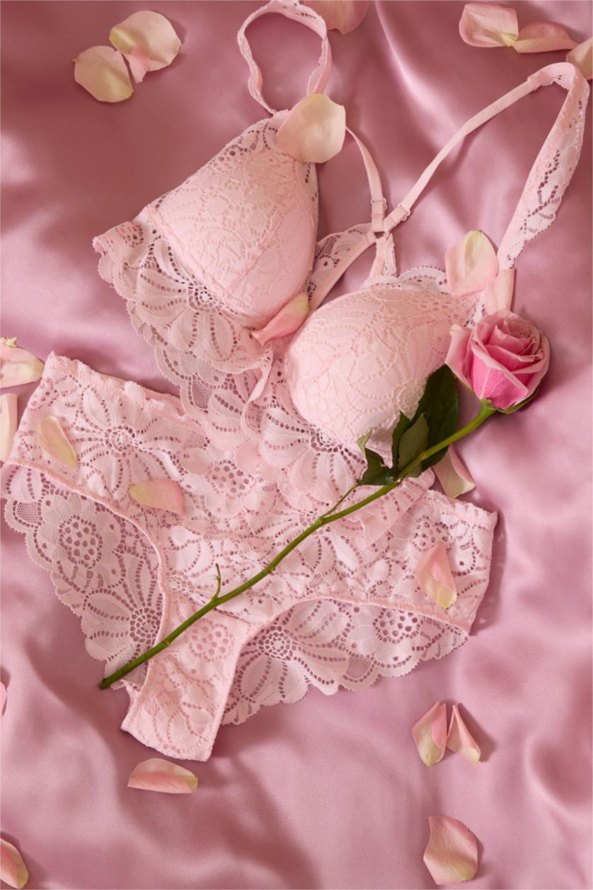 WOMAN Light Pink Lace Covered Padded Bra