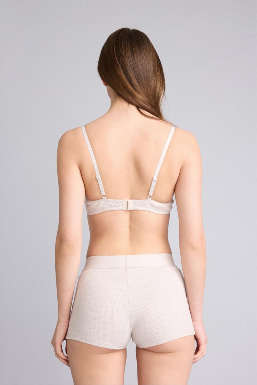 Kadın Açık Kahve Melanj Ribana Boxer