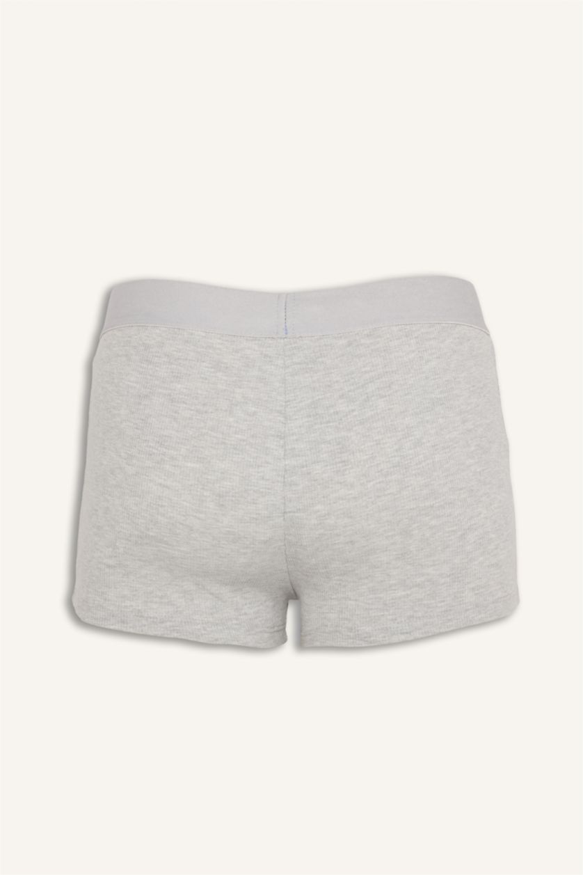 WOMAN Grey Melange Ribbed Boxer