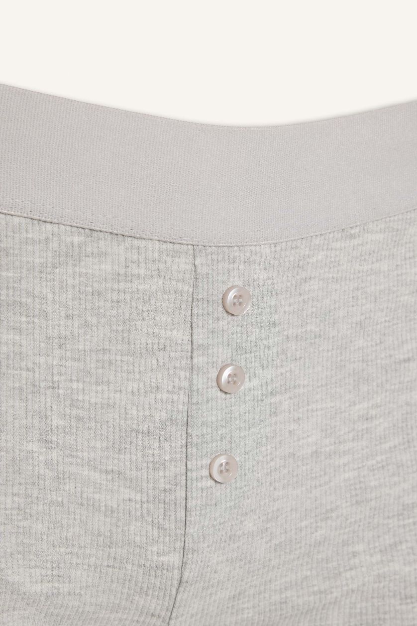 WOMAN Grey Melange Ribbed Boxer