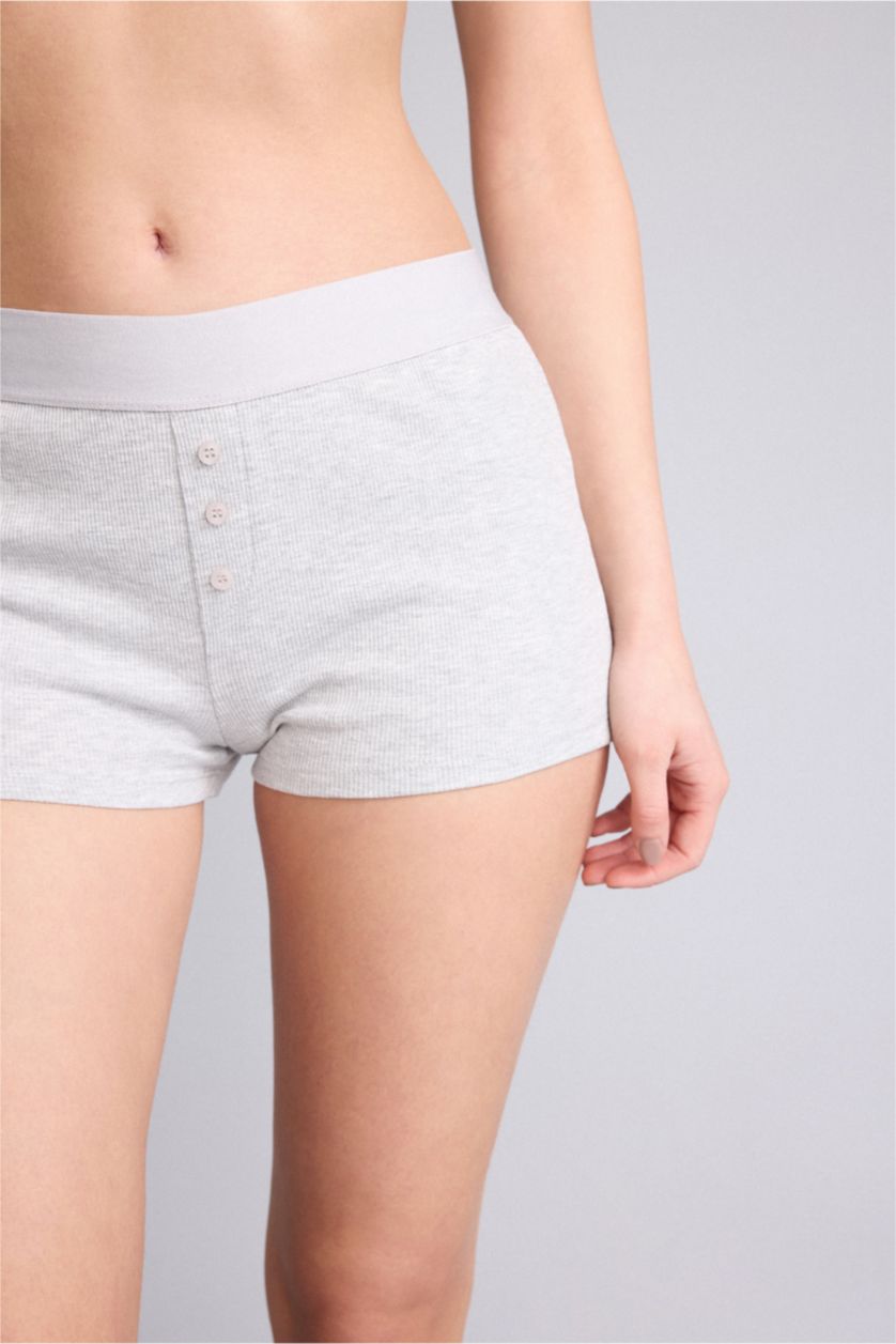 Kadın Gri Melanj Ribana Boxer