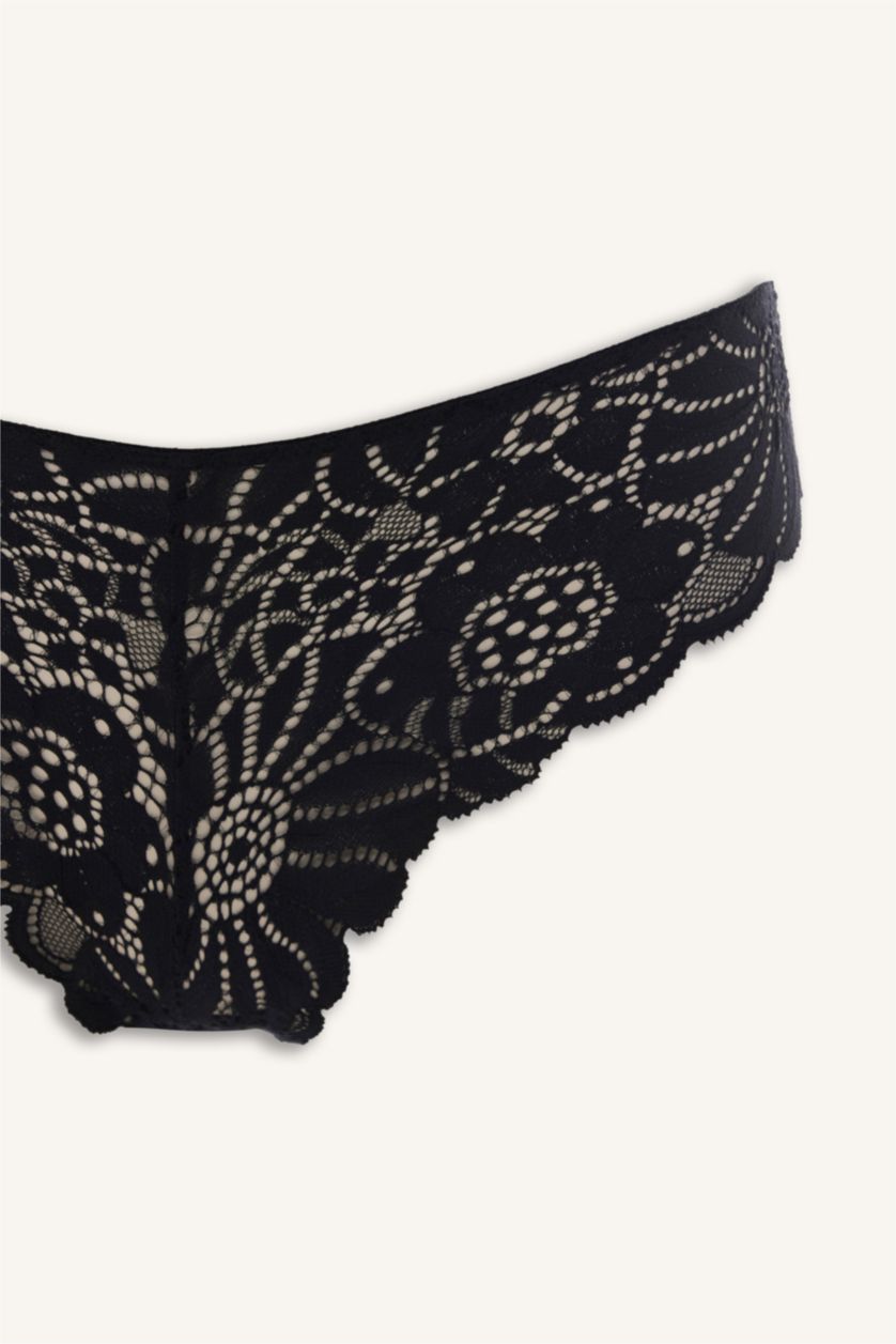 WOMAN Black Lace Brazilian Panty