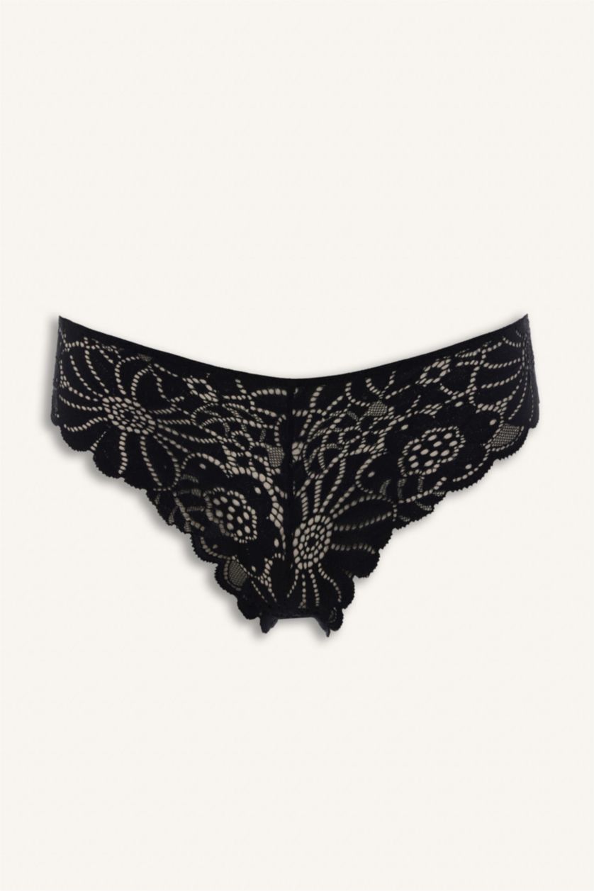 حريمي أسود كلوت دانتيل برازيلي