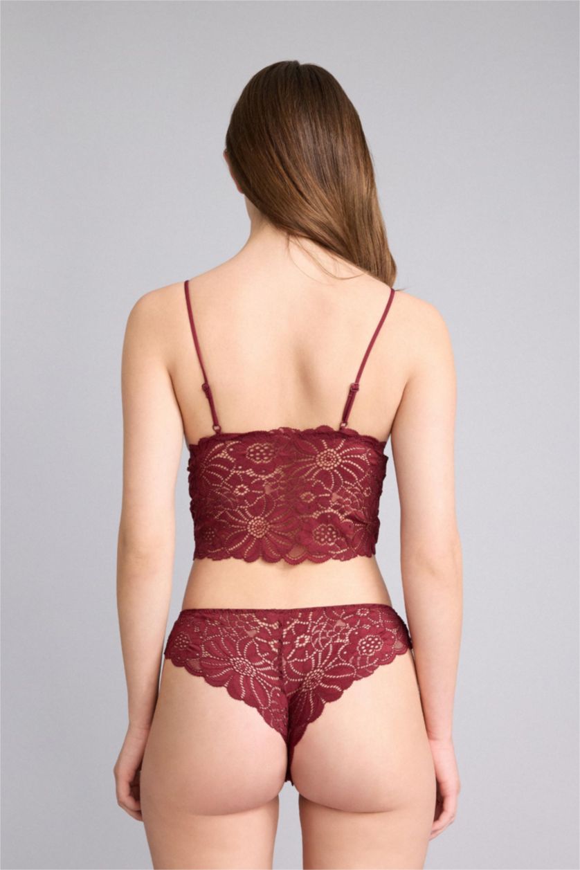 WOMAN Bordeaux Lace Brazilian Panty