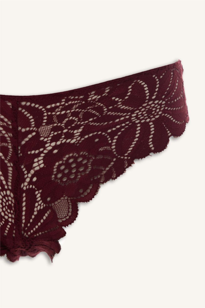 WOMAN Bordeaux Lace Brazilian Panty