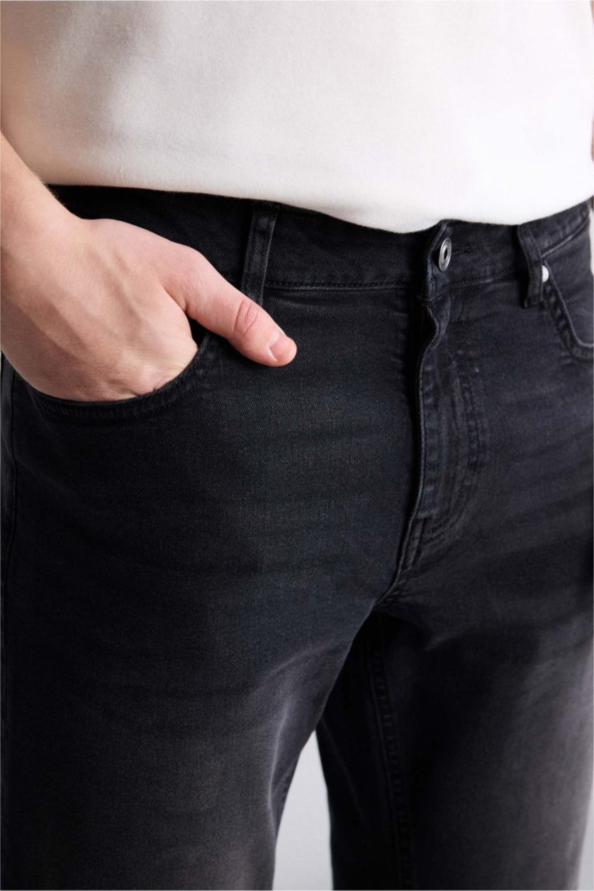 Ерлер қара Regular Fit джинс бермуд