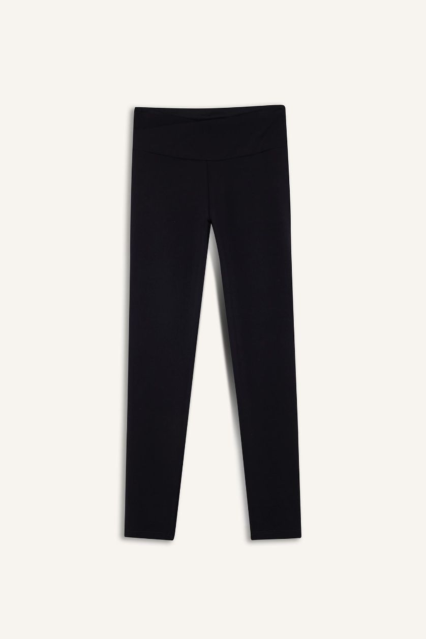 نساء أسود سروال ضيق بخصر عالي طول الكوع