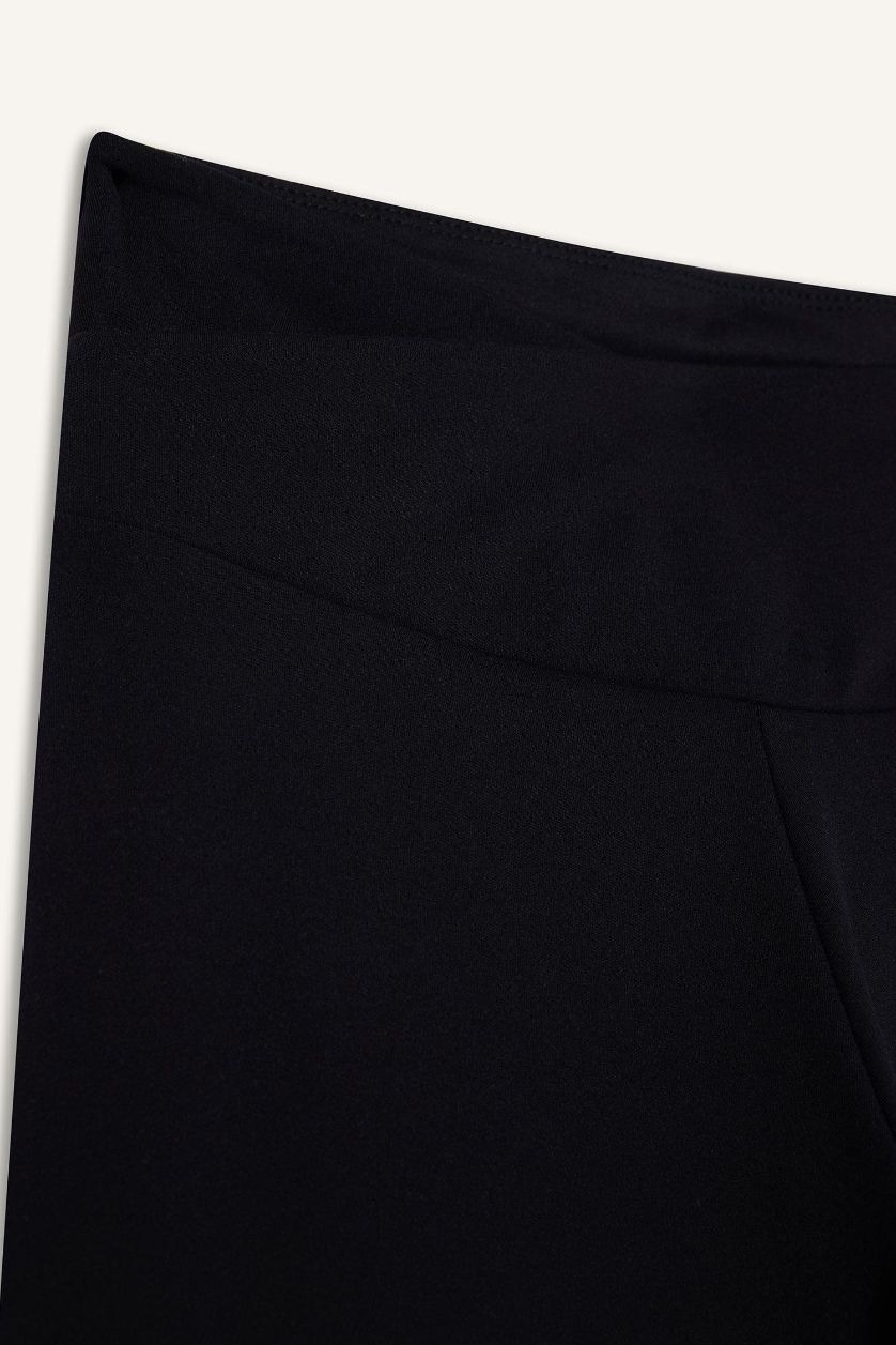 نساء أسود سروال ضيق بخصر عالي طول الكوع