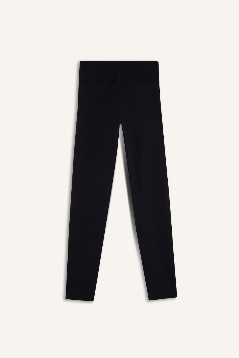 نساء أسود سروال ضيق بخصر عالي طول الكوع