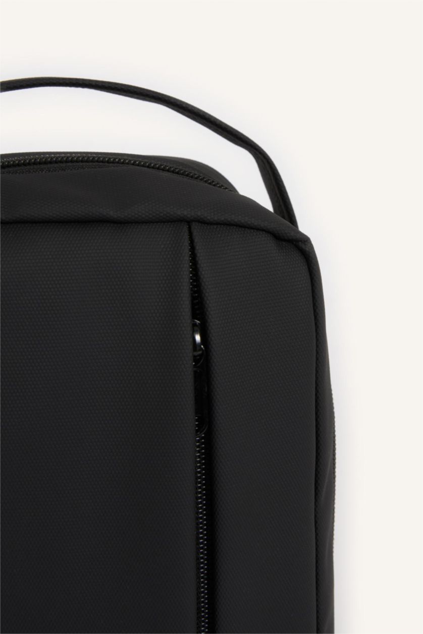 MAN Black Faux Leather Crossbody Bag