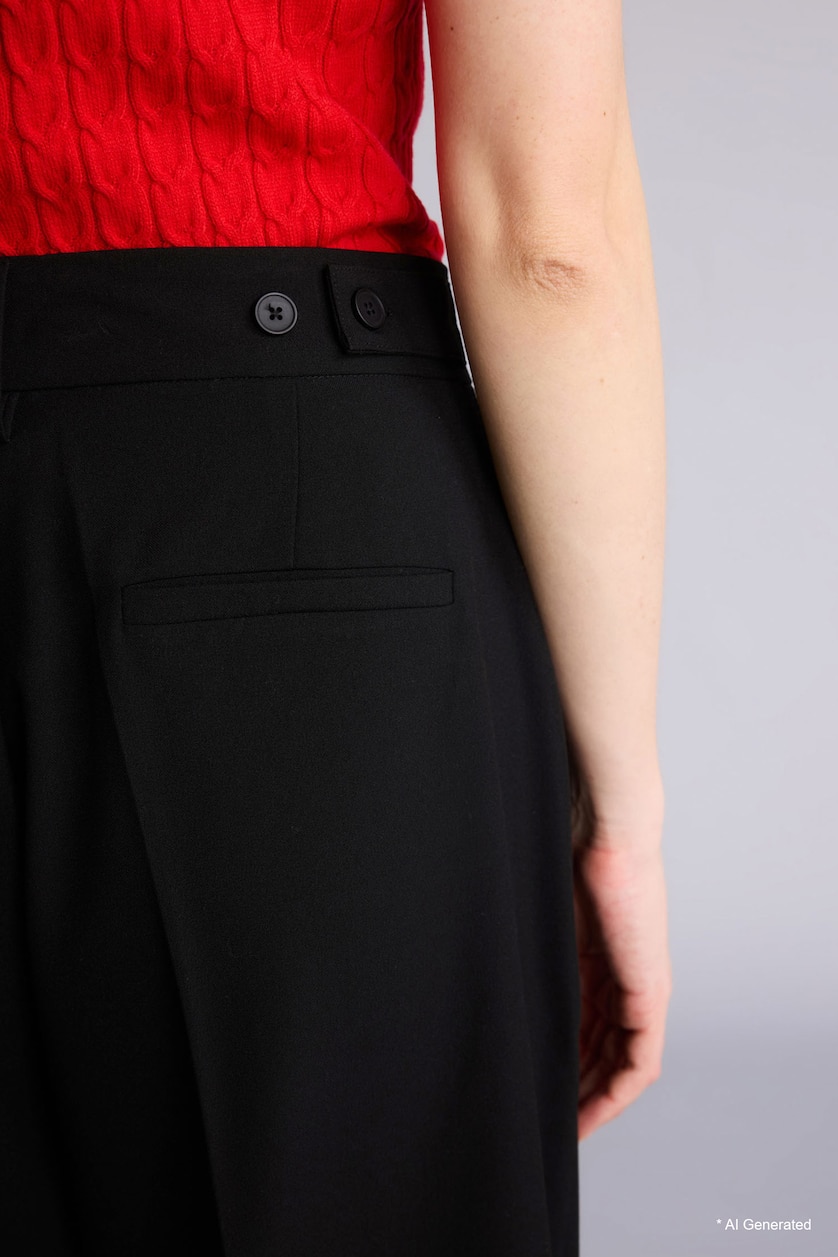 WOMAN Black High Waist Wide Leg Trousers