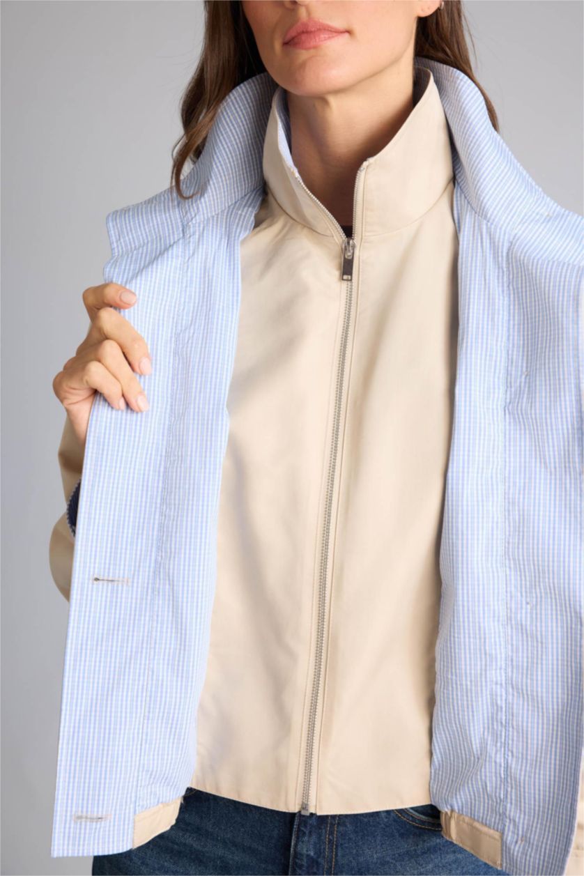 حريمي بيج فاتح Regular Fit Stand Collar Waterproof Jacket