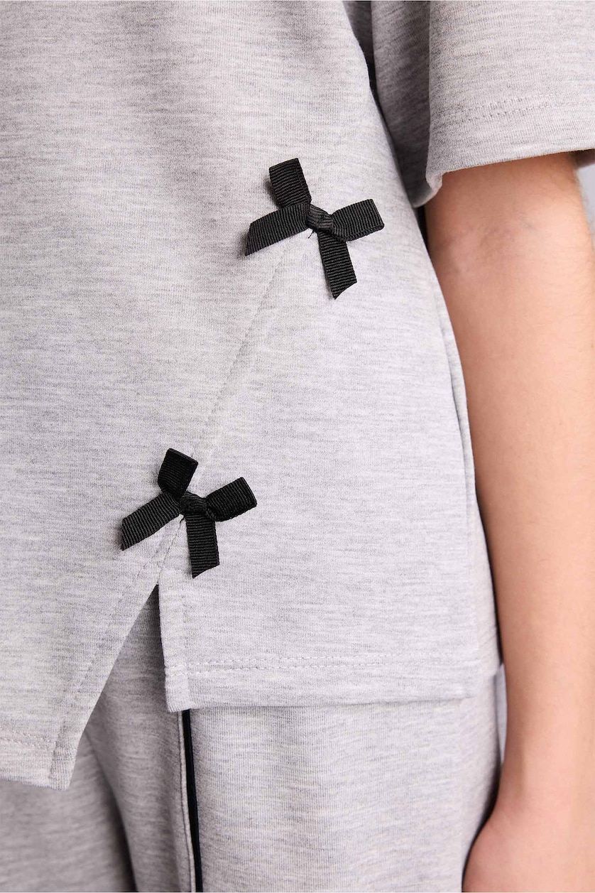 Young Girls - Teen Girls Light Grey Melange Girl 2 Piece Set for Girls