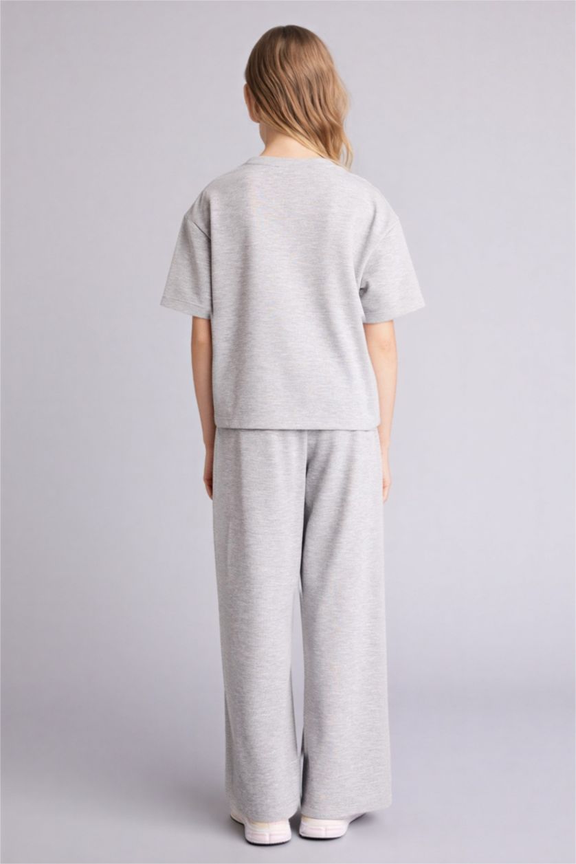 GIRLS & TEENS Light Grey Melange Girl 2 Piece Set for Girls