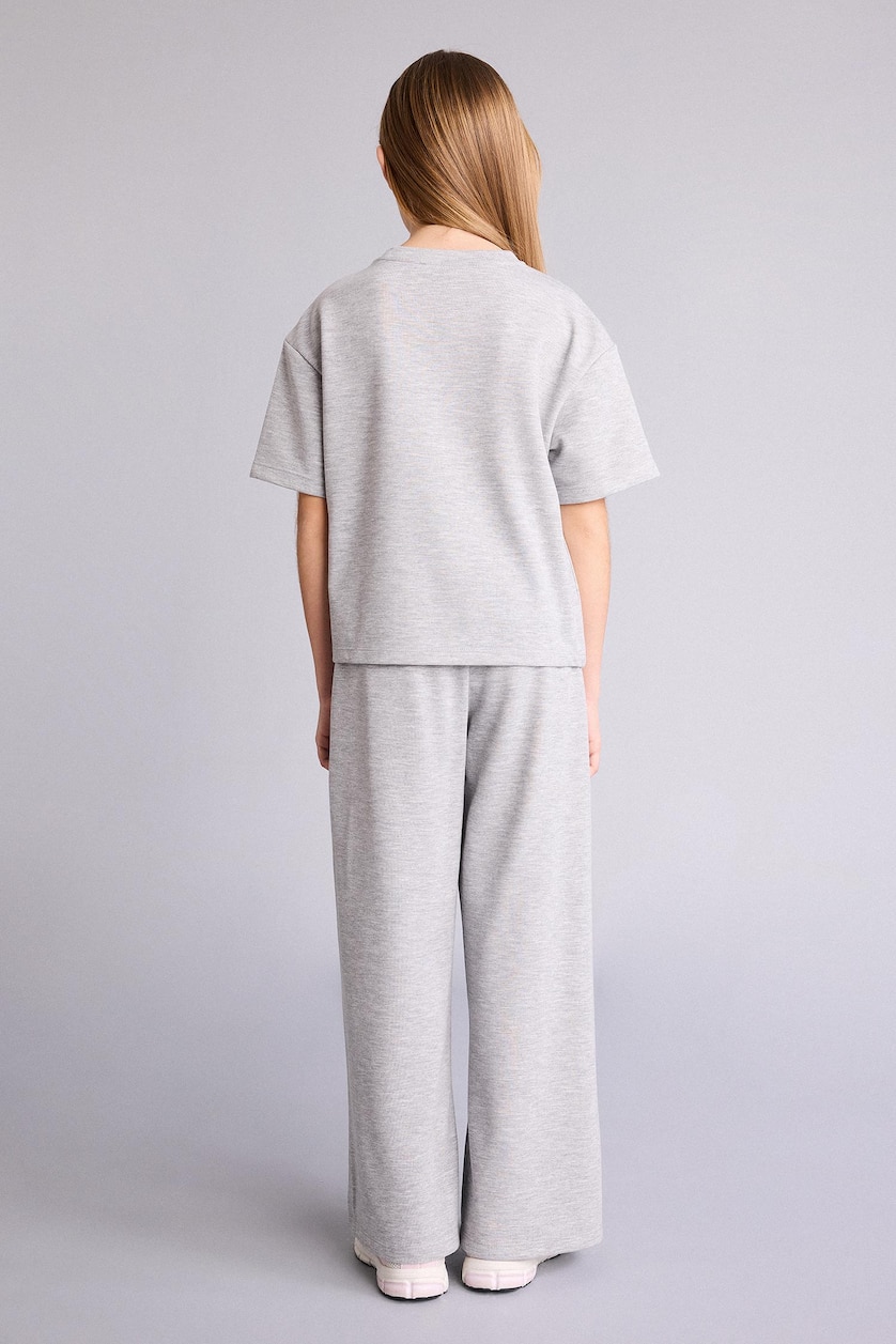 Young Girls - Teen Girls Light Grey Melange Girl 2 Piece Set for Girls