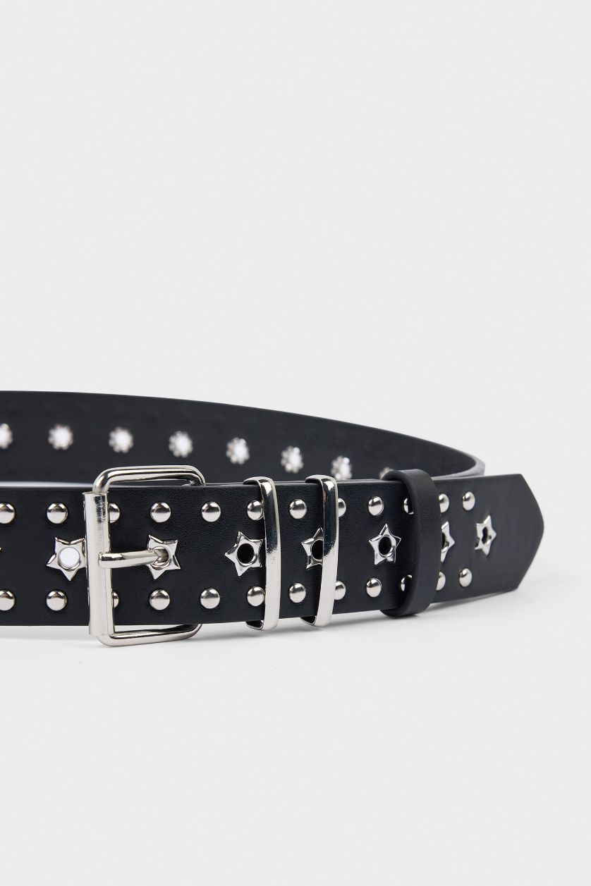 Kadın Siyah Kadın Dikdörtgen Toka Suni Deri Klasik Kemer