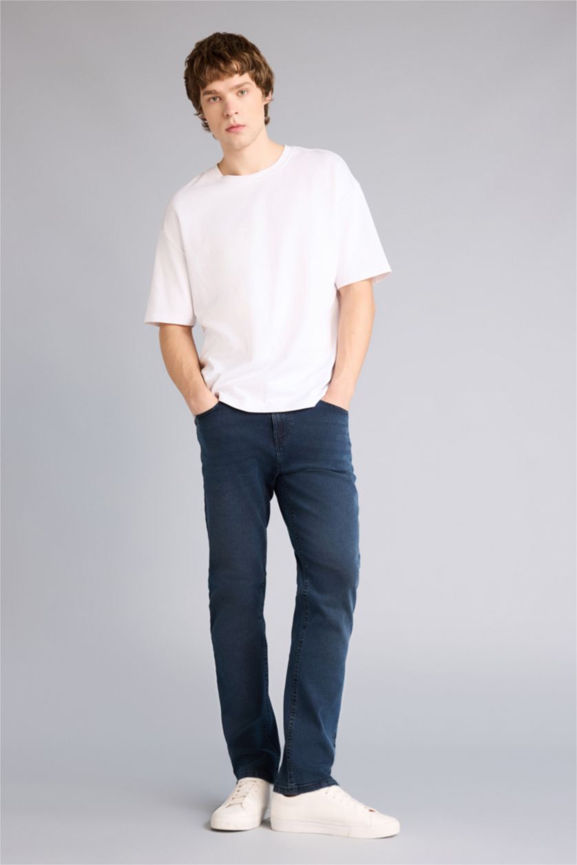 Мужчины Черно-синий Джинсы Sergio Regular Fit с нормальной посадкой и прямыми штанинами