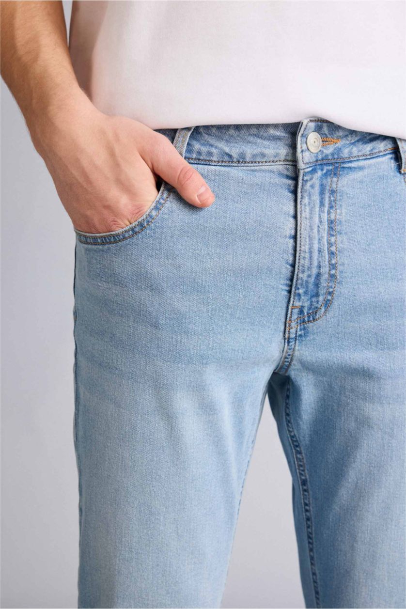 Erkek Açık Mavi Sergio Regular Fıt Normal Bel Boru Paça Pantolon