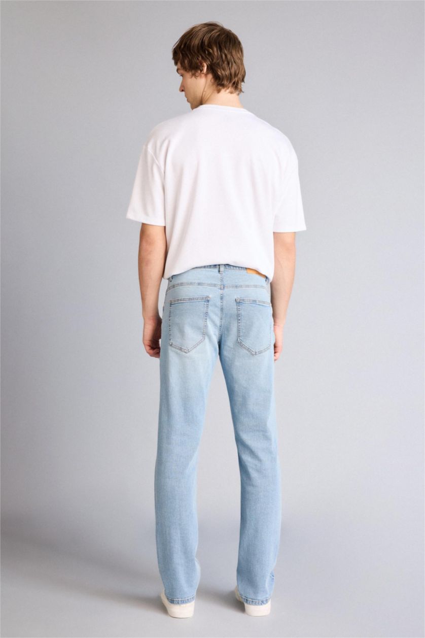 Erkek Açık Mavi Sergio Regular Fıt Normal Bel Boru Paça Pantolon