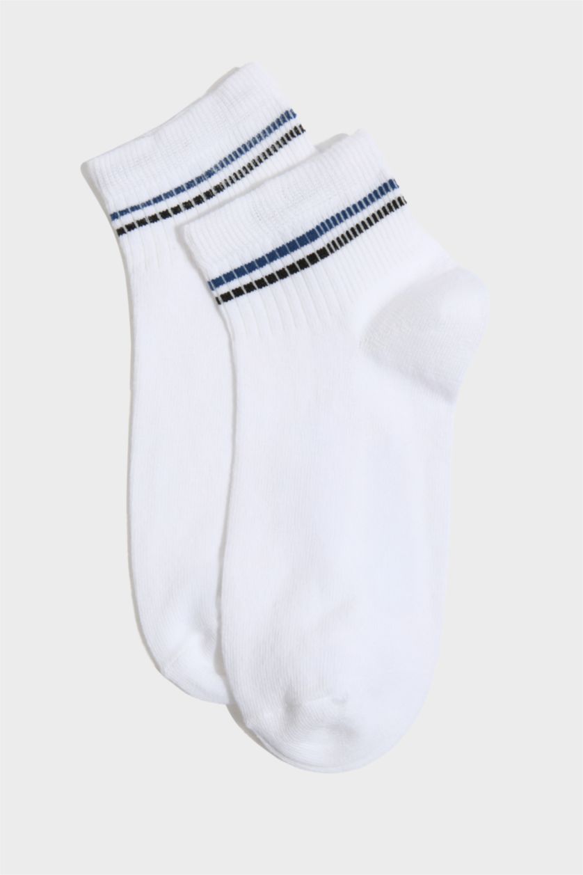 Erkek Çocuk - Genç Erkek Beyaz 5'li Pamuklu Soket Çorap Erkek Çocuk