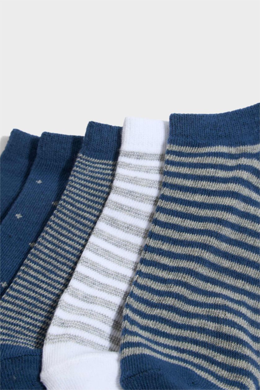 Erkek Çocuk - Genç Erkek Karma Erkek Çocuk Baskılı 5'li Pamuklu Patik Çorap