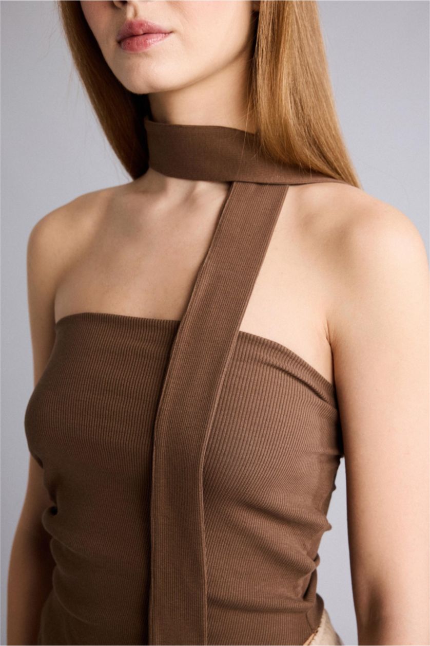 WOMAN Brown تانك توب مضلع