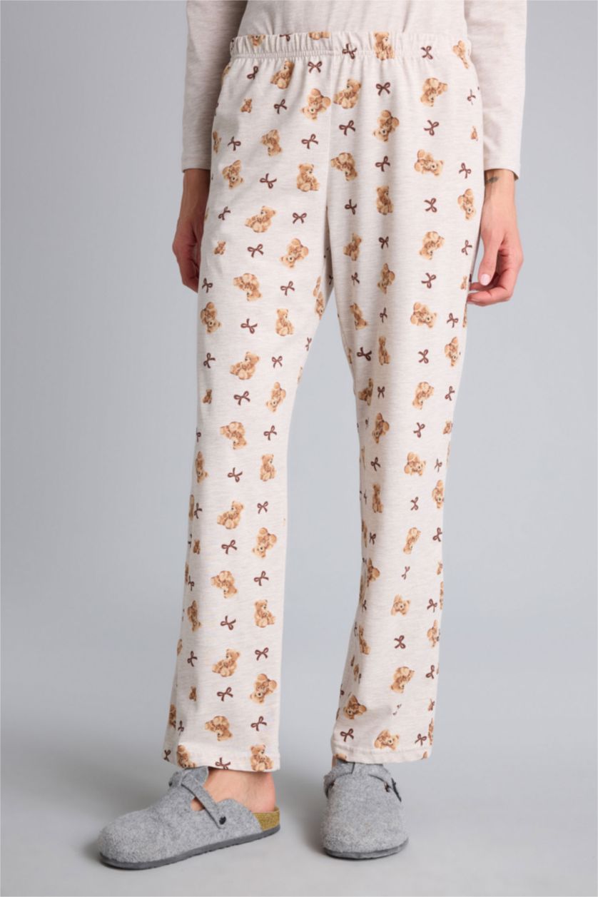 Woman Beige Melange 2 piece Regular Fit Set