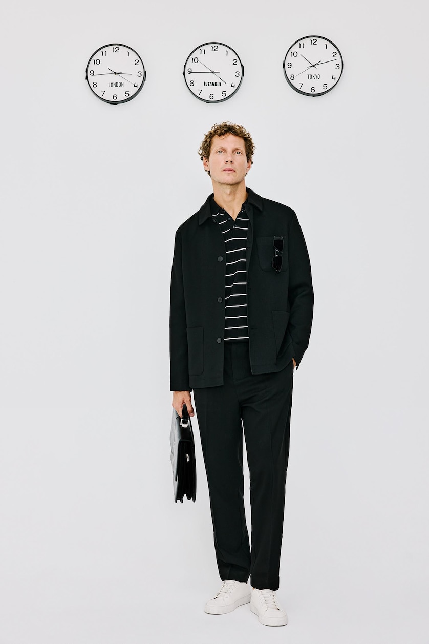 Erkek Siyah Regular Fıt Blazer Ceket