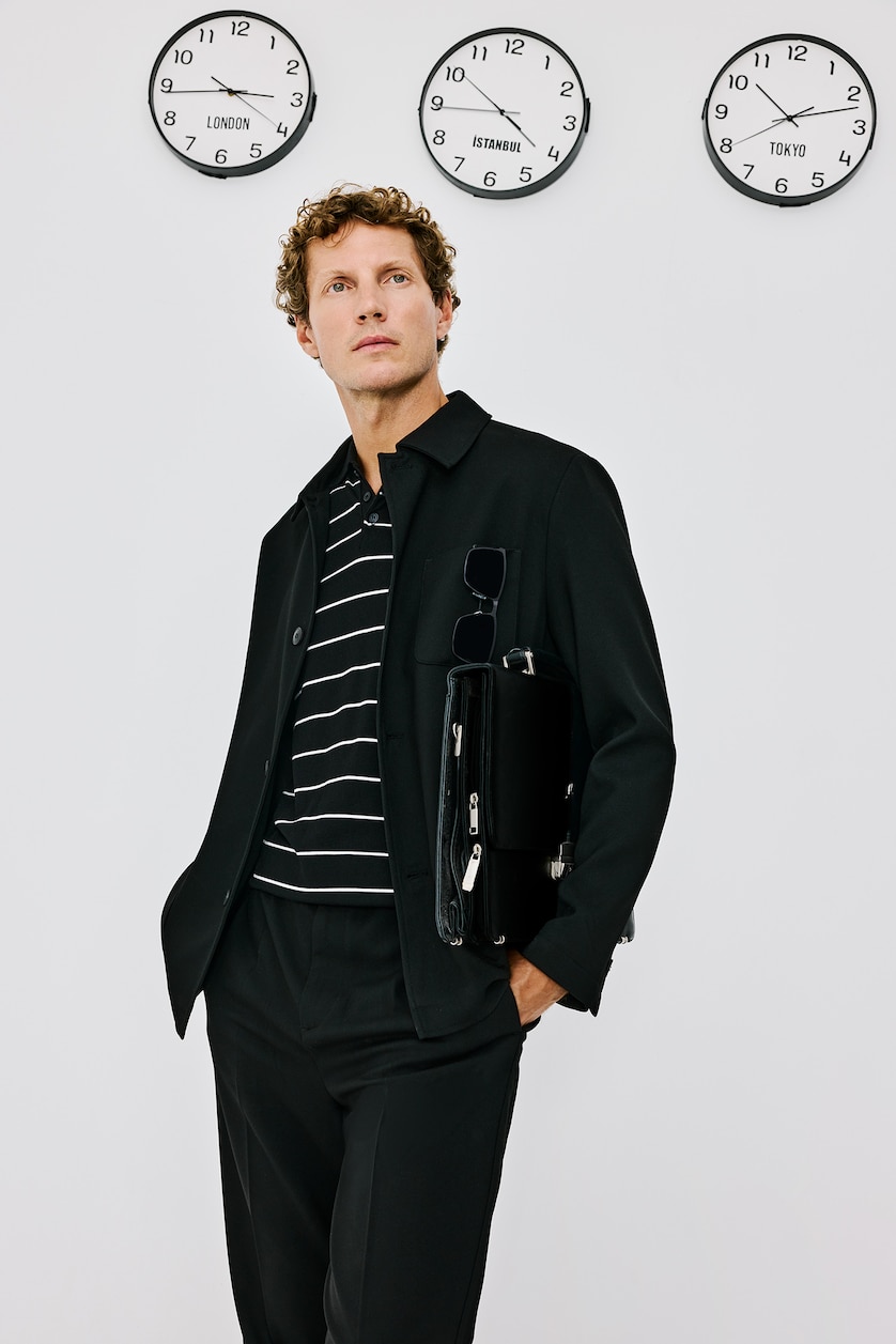 Erkek Siyah Regular Fıt Blazer Ceket