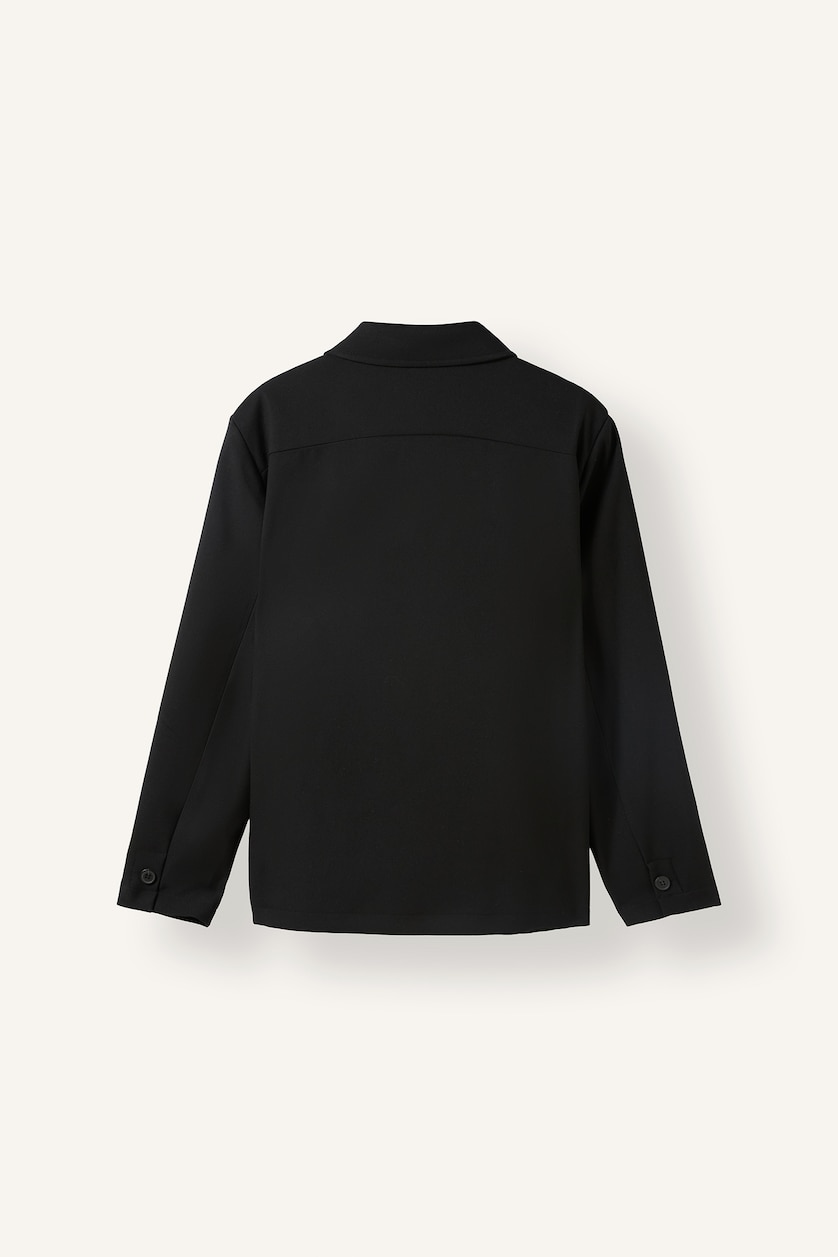 Men Black Regular Fit Polo Collar Cotton Lined Blazer