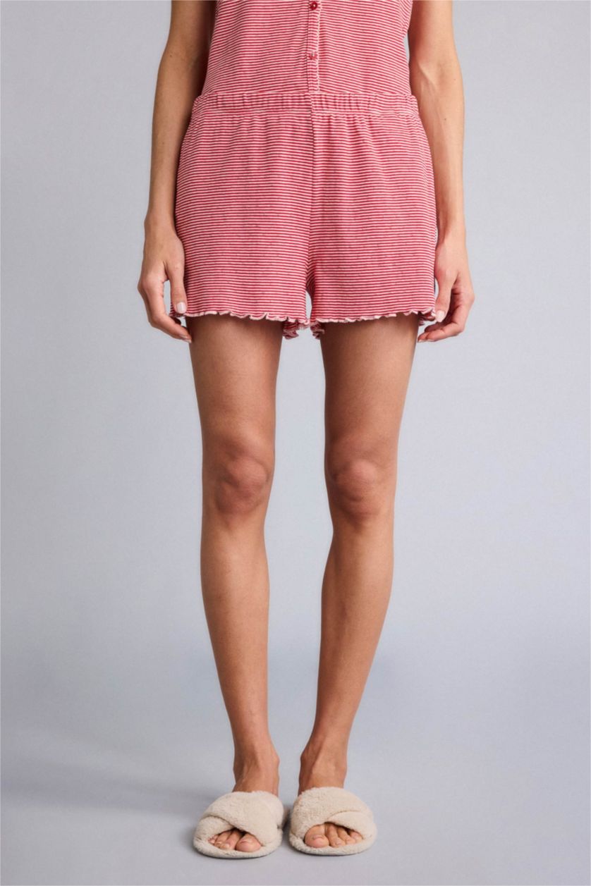 Kadın Kırmızı Regular Fıt Kısa Kollu 2'li Takım