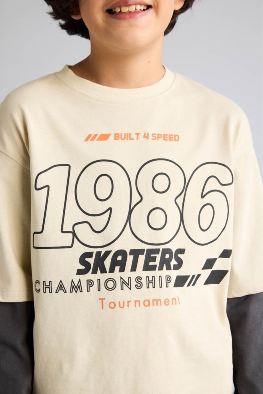 أولادي بيج تيشيرت اولادي كم طويل اوفر سايز برقبة مستديرة