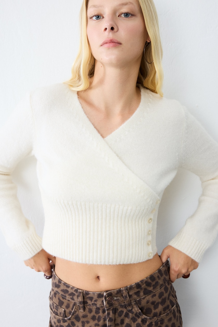 Women Ecru Slim Fit Pullover