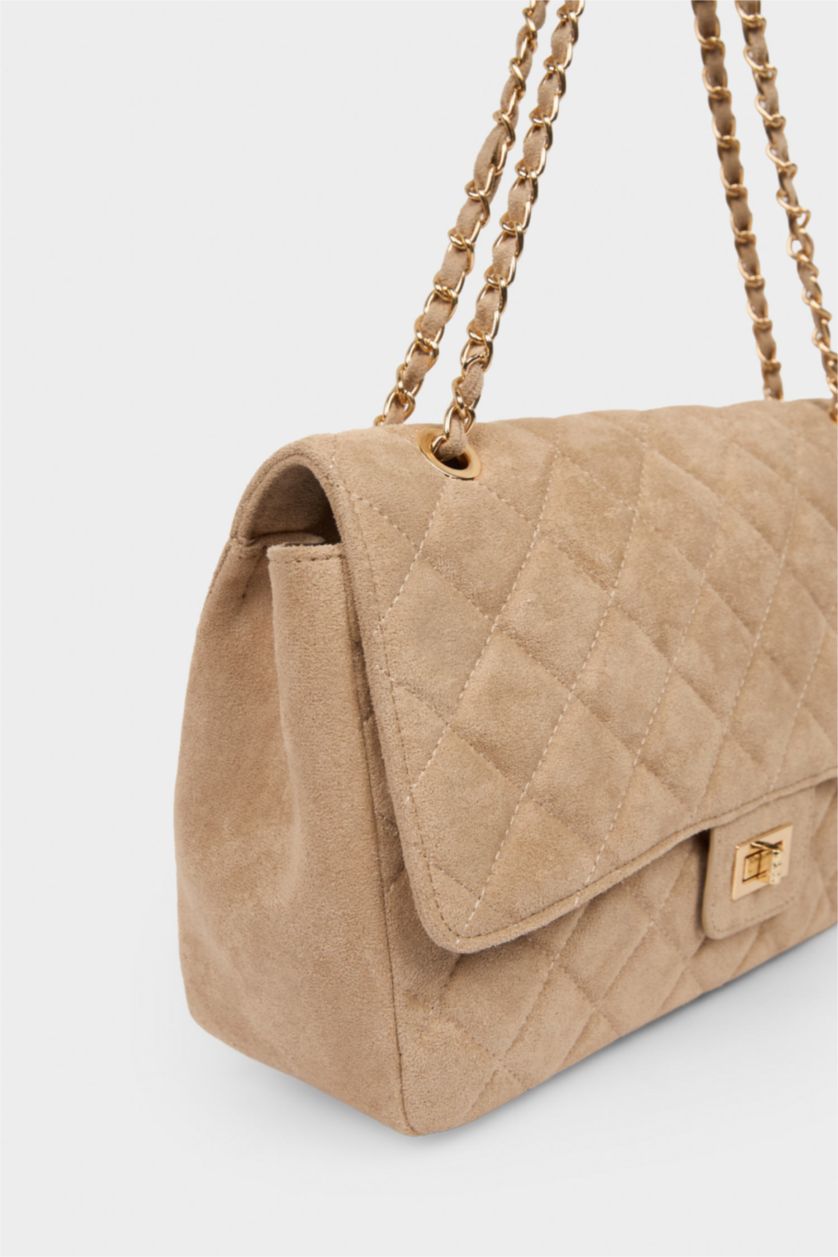 Kadın Vizon Kadın Süet Omuz Çantası