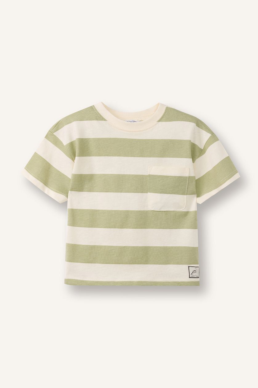 Baby Boy Ecru Baby Boy Regular Fit Patterned Short Sleeve T-Shirt