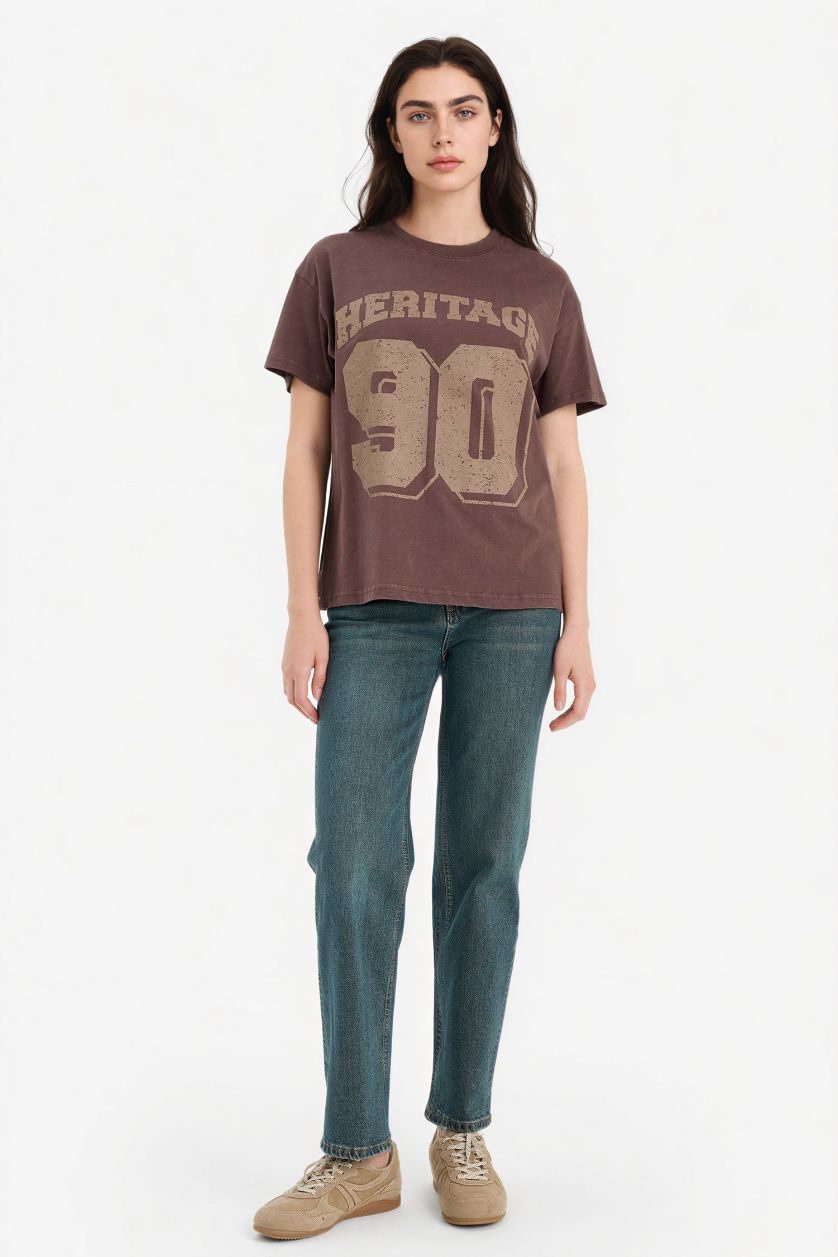 WOMAN Brown Woman Short Sleeve T-Shirt