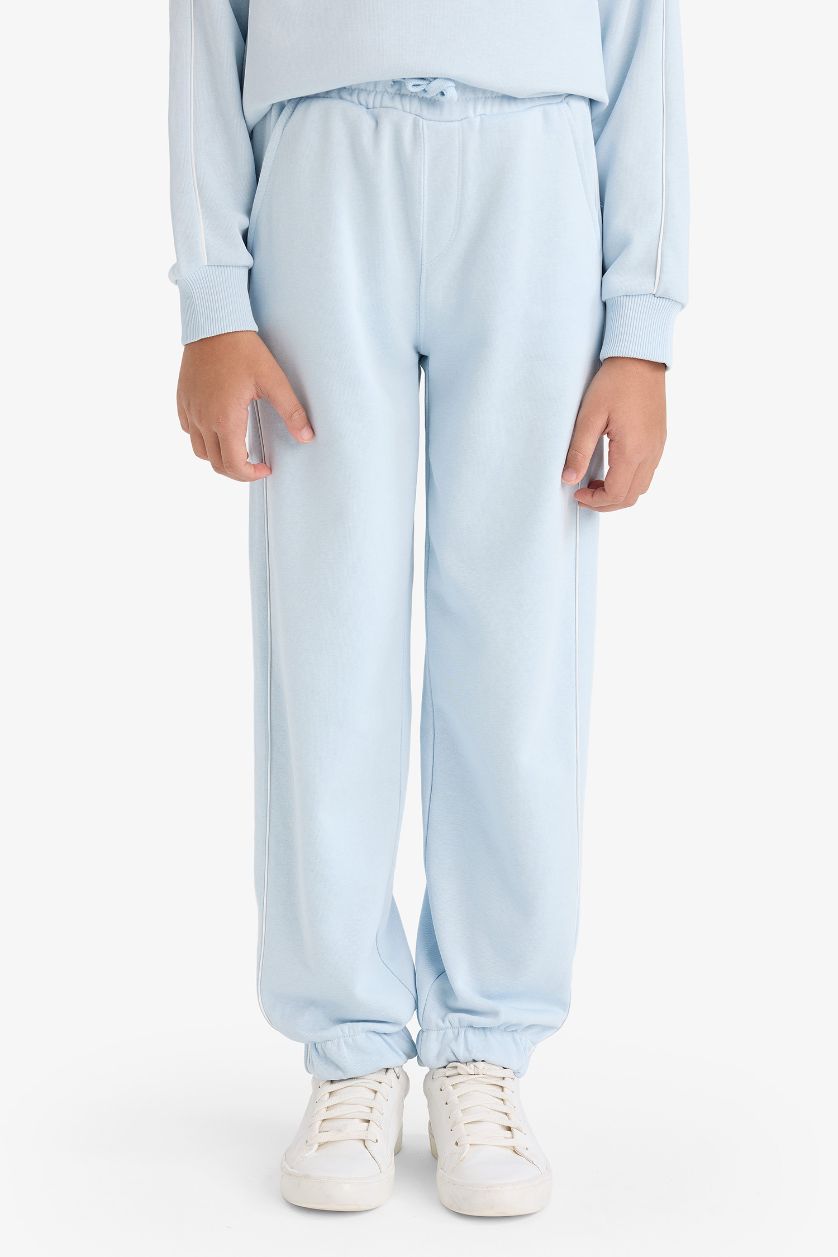 Erkek Çocuk - Genç Erkek Açık Mavi 2'li Takım Baskılı Sweatshirt Eşofman Altı Erkek Çocuk