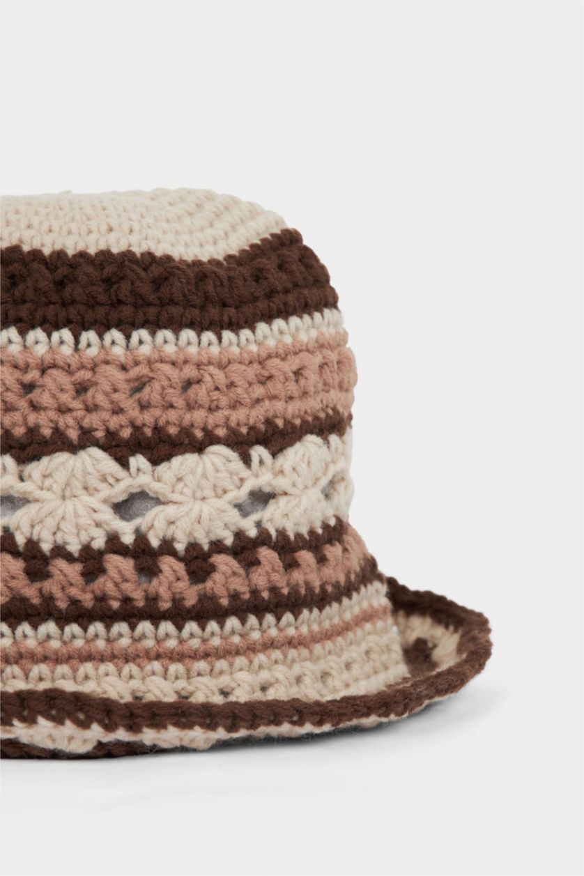 Woman Brown Woman Knitwear Hat