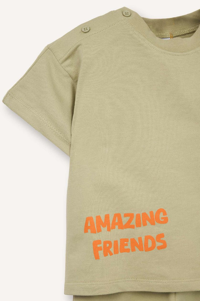 Малыши мальчики Мятный Комплект вязанный 2 шт. стандартного кроя диназавр из тонкой ткани для малышей мальчиков