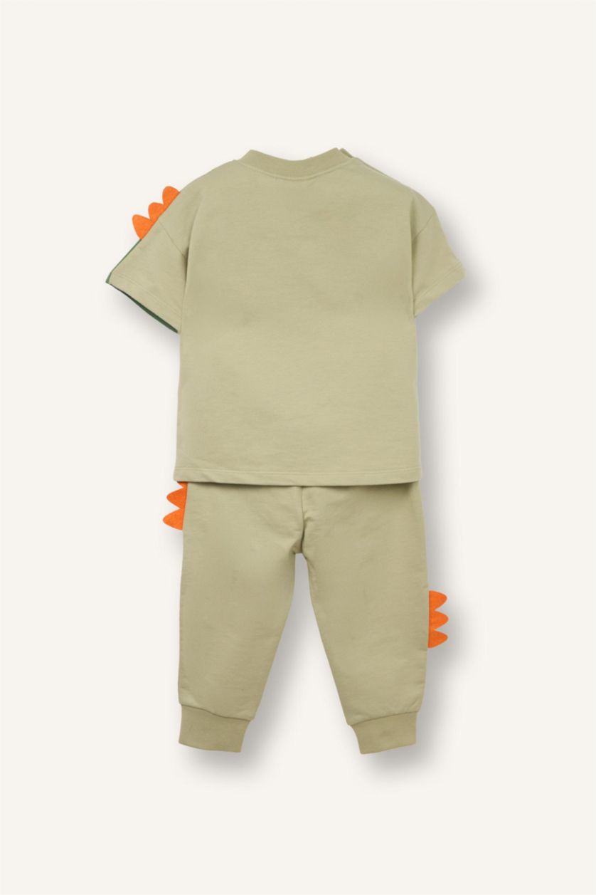 Малыши мальчики Мятный Комплект вязанный 2 шт. стандартного кроя диназавр из тонкой ткани для малышей мальчиков