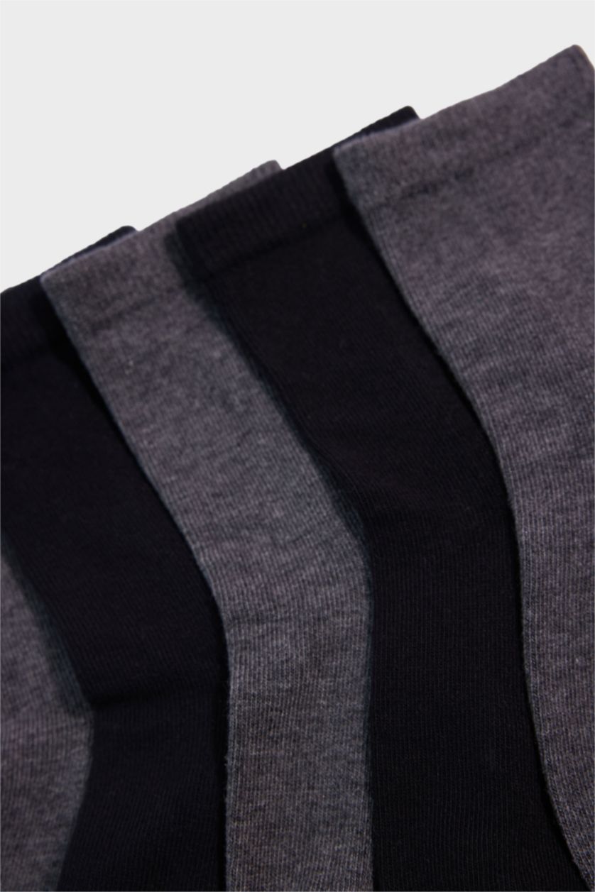 Erkek Çocuk - Genç Erkek Gri Melanj Erkek Çocuk Dikişsiz 5'li Modal Havlu Çorap