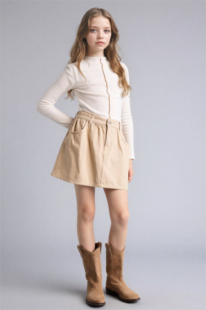 Kız Çocuk - Genç Kız Taş Pamuklu Etek Kız Çocuk